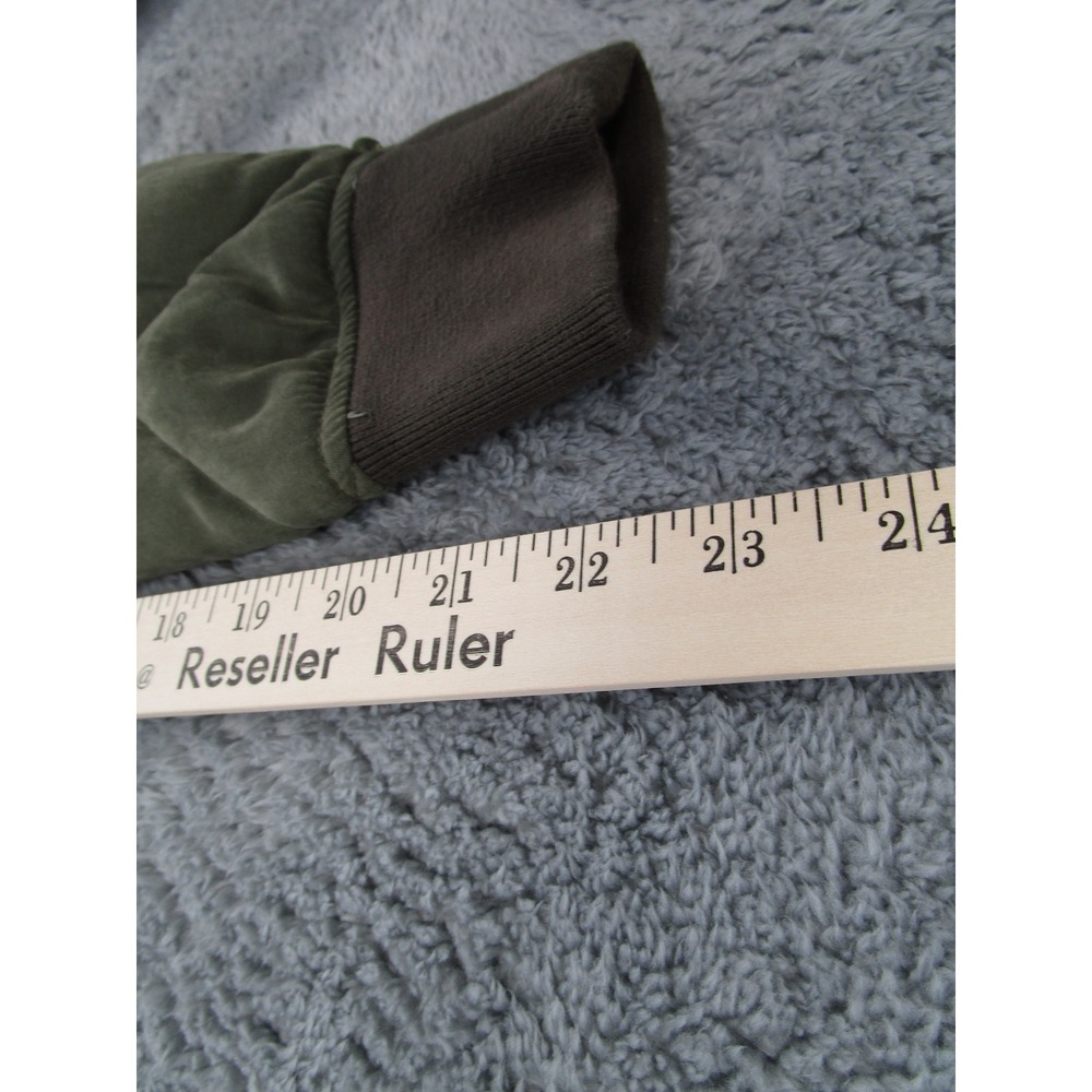 Abercrombie Fitch Mens Quilted Bomber Jacket Olive Green XS Full Zip Snap Front - Picture 10 of 11